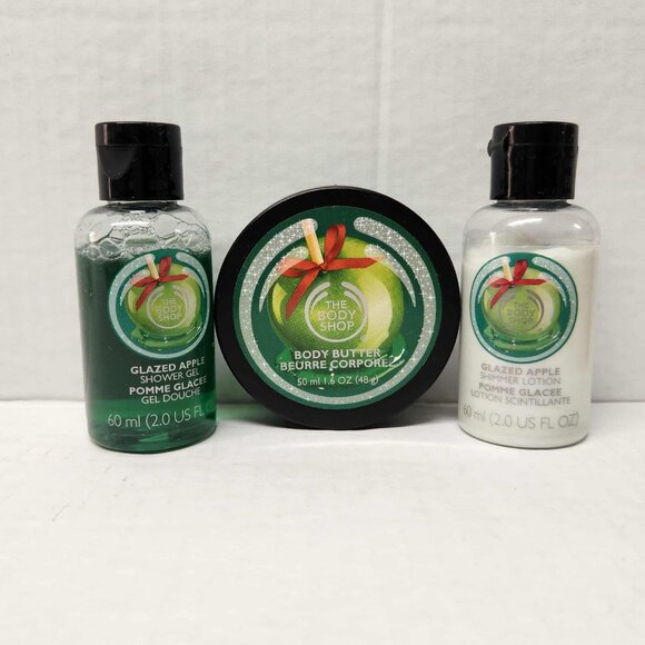 The Body Shop Glazed Apple Butter Shower Gel Lotion Mini Set Rare - Picture 1 of 1